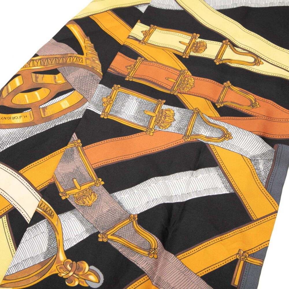 HERMES Black Silk Scarf - Picture 2 of 5